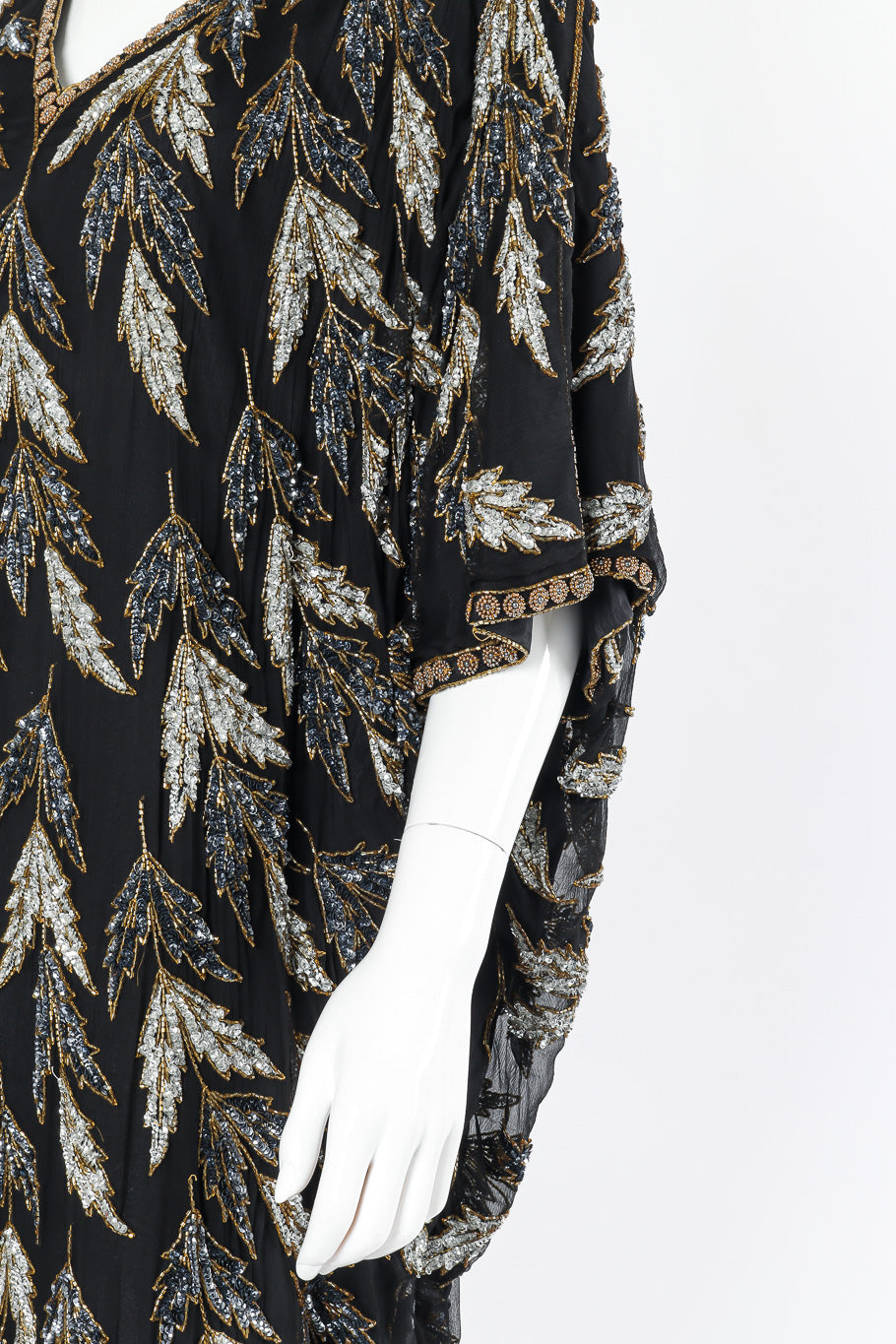 Silk embellished caftan sleeve detail @recessla