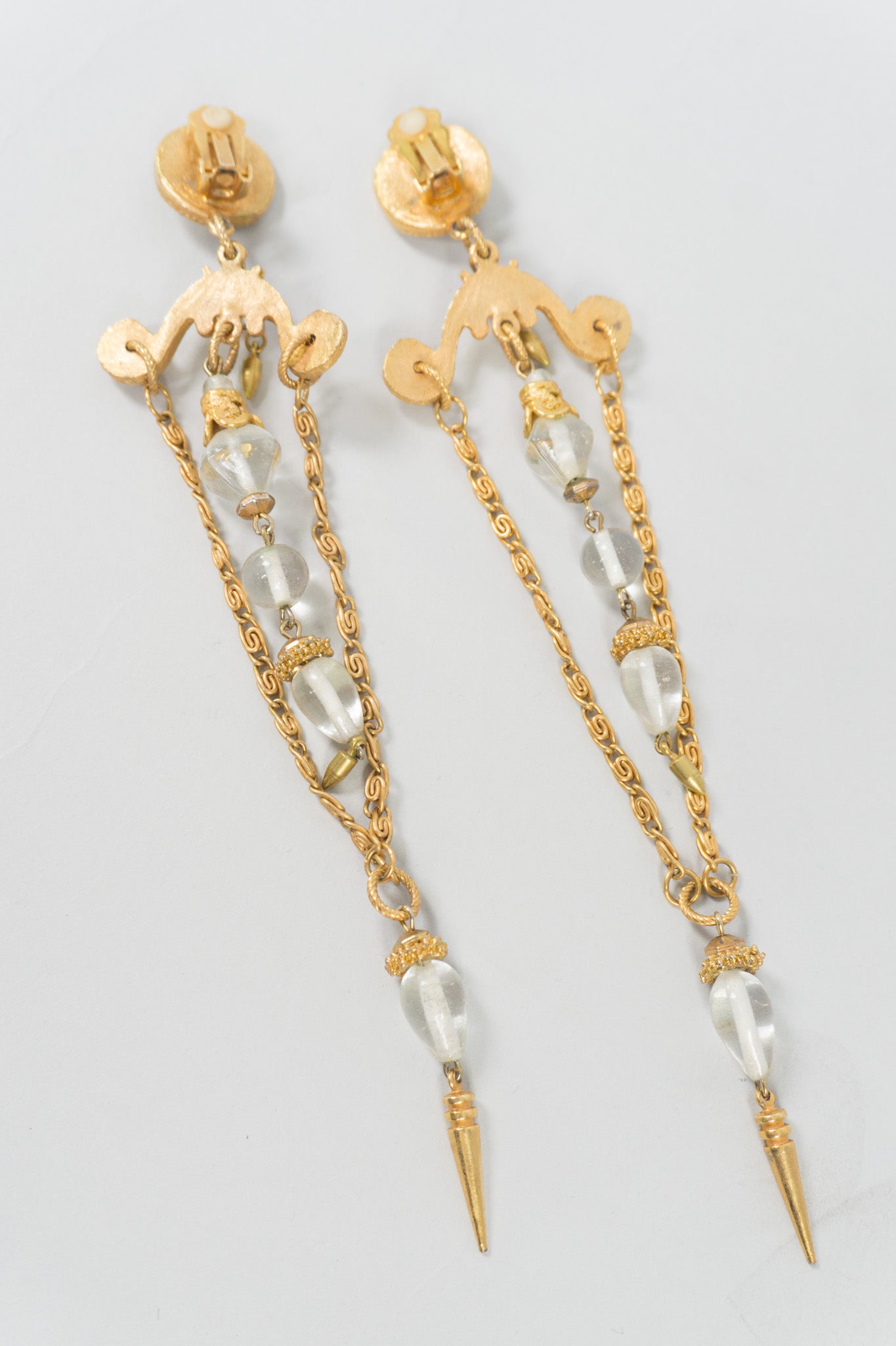 Vintage Chandelier Spike Chain Drop Earrings