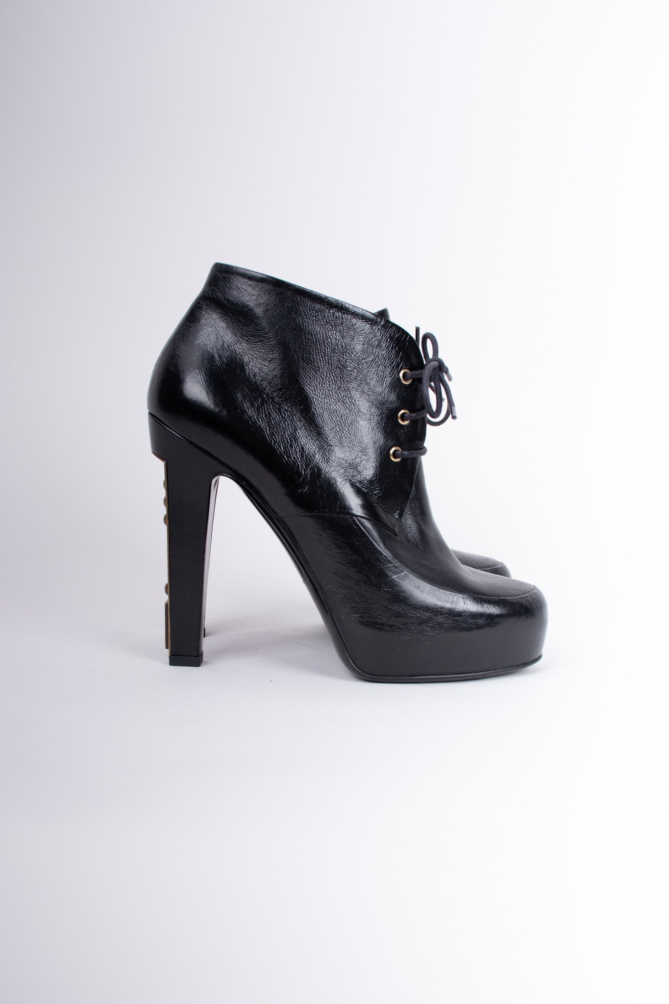Chanel Lace-Up Platform Steampunk Ankle Boots