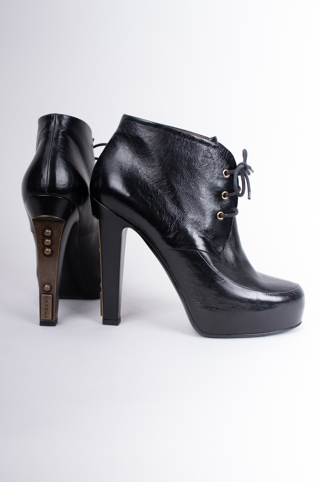 Chanel Lace-Up Platform Steampunk Ankle Boots – Recess