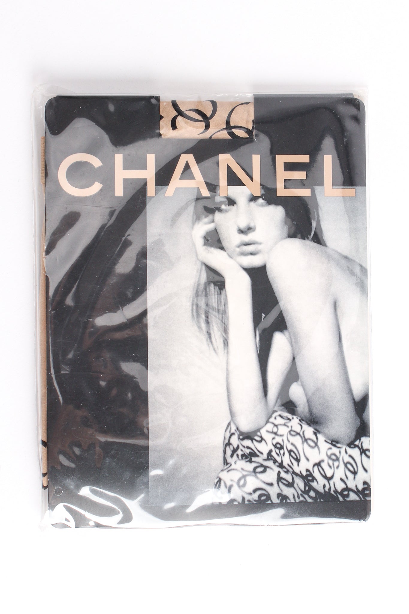 Chanel CC Logo Tights New in Package as seen in Vogue Magazine 2000 – Basha  Gold