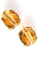 Vintage Chanel Small CC Logo Stud Button Earrings backside at Recess Los Angeles