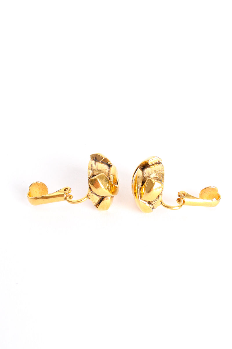 Vintage Chanel Small CC Logo Stud Button Earrings clips at Recess Los Angeles