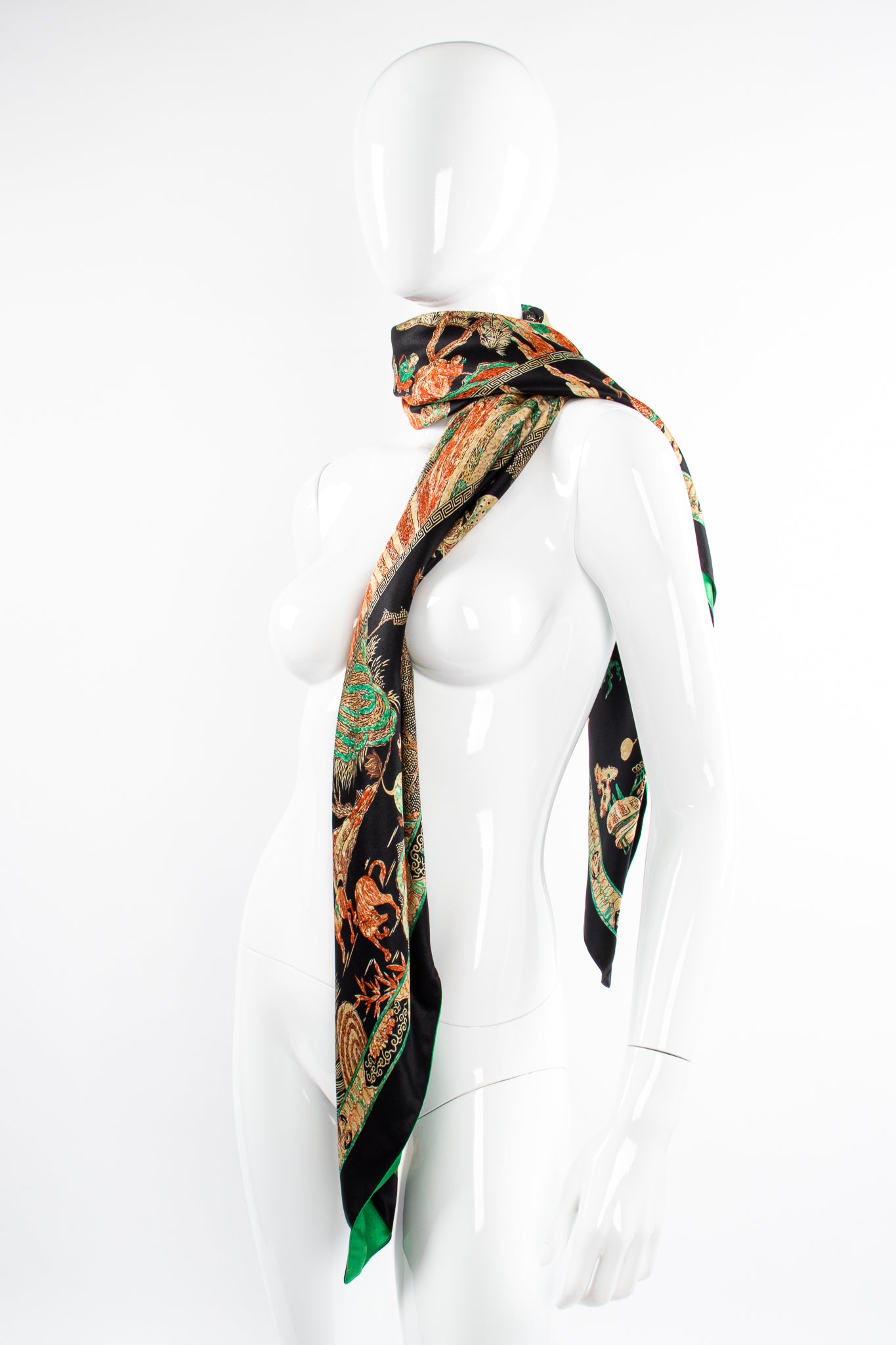 Vintage Chanel Chinese Coromandel Print Shawl on Mannequin at Recess Los Angeles
