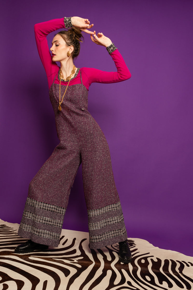 Plum Chenille and Sequins Jumpsuit  Women's Chenille Overalls – Millyblu