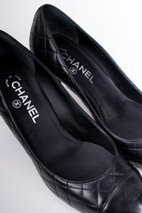 Chanel Logo CC Quilted Lambskin Leather Heels Pumps