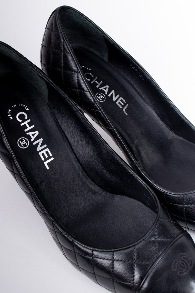 Chanel Logo CC Quilted Lambskin Leather Heels – Recess