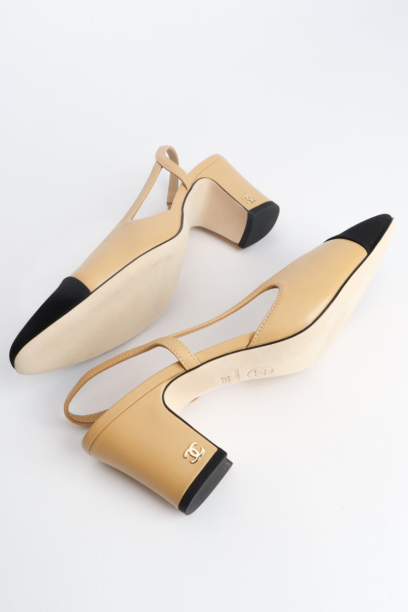 chanel flat slingback sandals