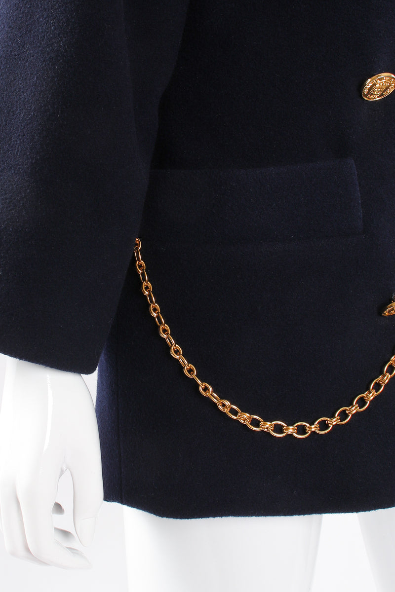 Vintage Chanel Chain Fob Cocoon Coat on mannequin pocket at Recess Los Angeles