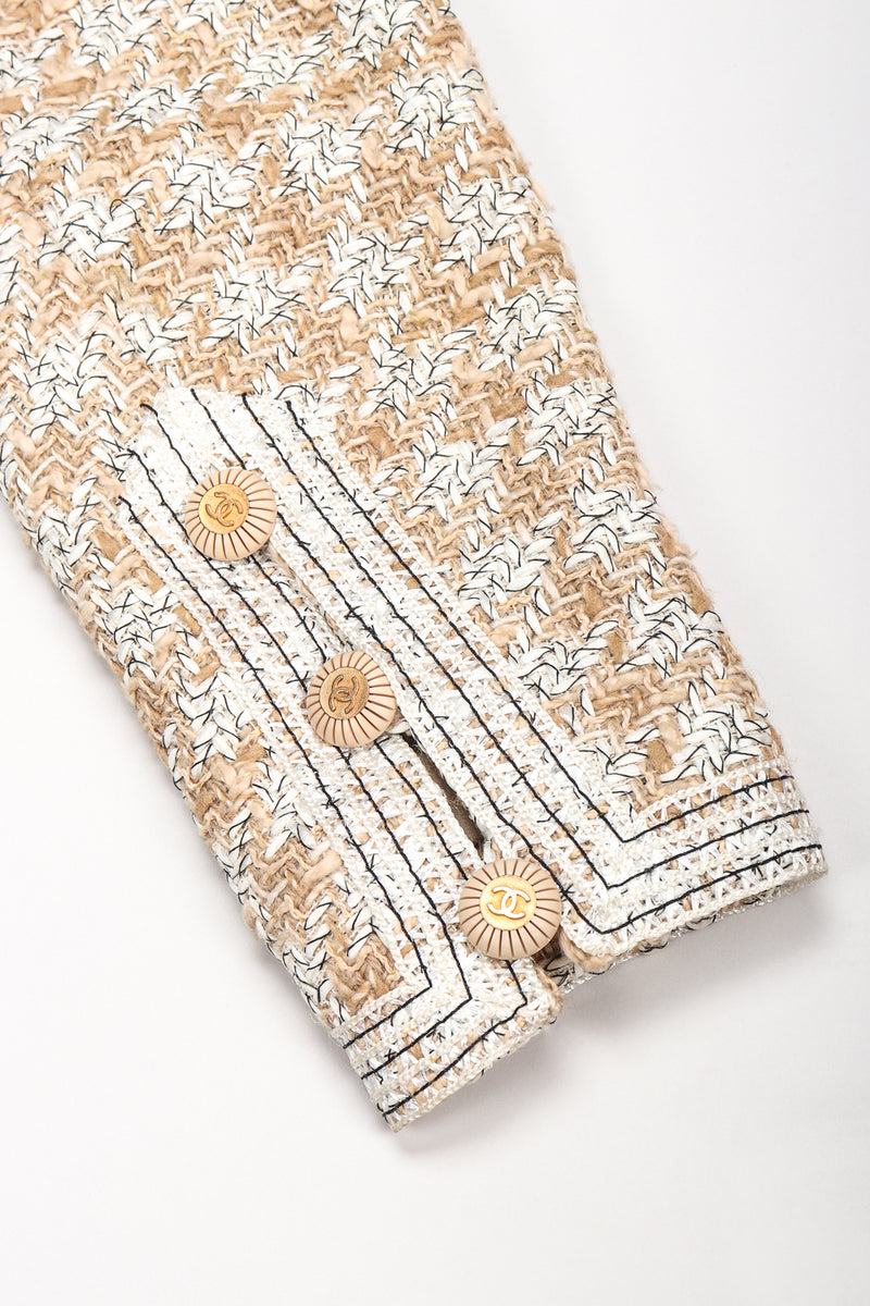 Recess Designer Consignment Vintage Chanel Raffia Tweed Jacket & Skirt Suit Set Los Angeles Resale