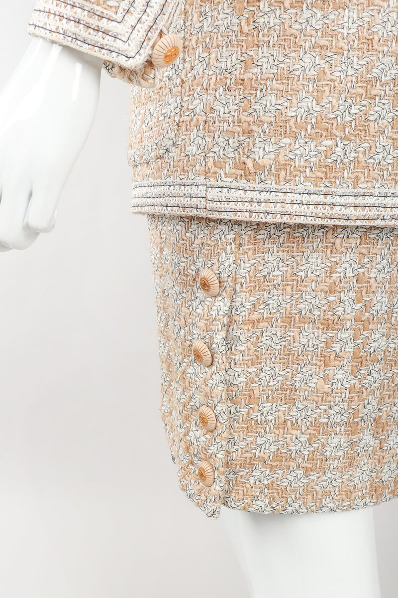 Vintage Chanel Monochrome Tweed Boxy Jacket & Skirt Set – Recess