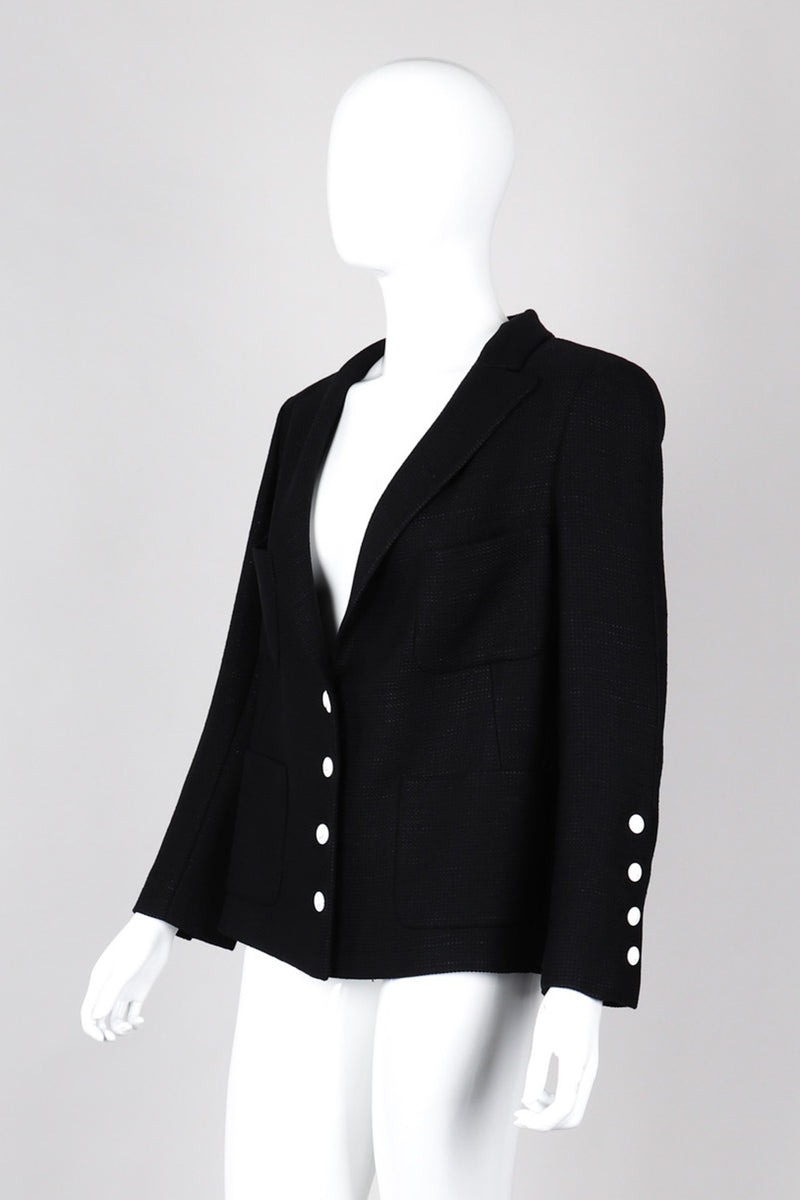 Classic Black Tweed Made to Measure Women Jacket Chanel Look