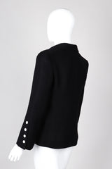 Recess Los Angeles Vintage Chanel Black Cotton Jacket Classic Silk Lining