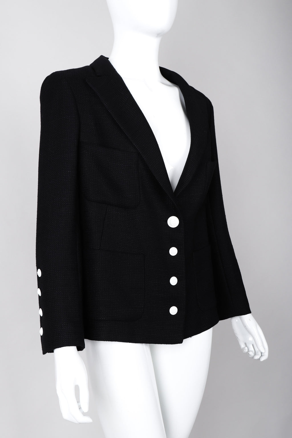 chanel white tweed blazer jacket