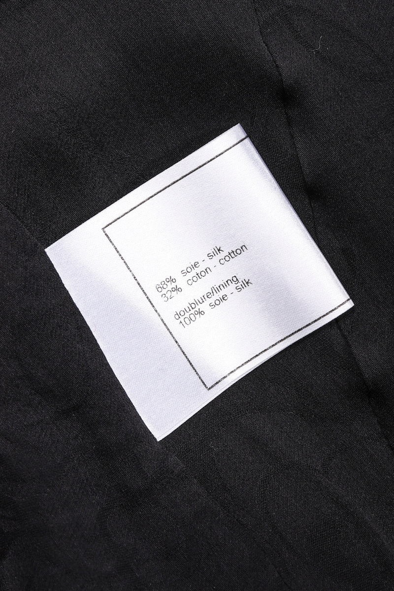 Recess Los Angeles Vintage Chanel Black Cotton Jacket Classic Silk Lining