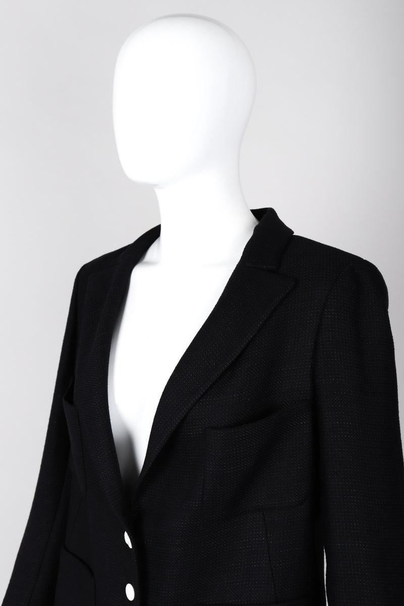 Vintage Chanel black wool classic blazer