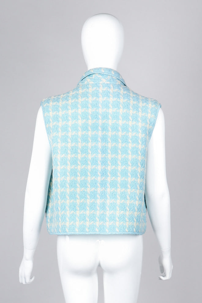 Recess Los Angeles Vintage Chanel Baby Blue Checkered Knit Vest