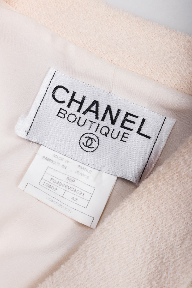 Vintage Chanel Classic Cream Tweed Jacket Cream Wool Silk Lining