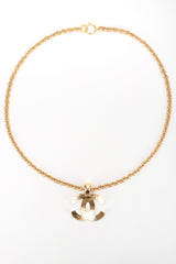 Recess Designer Consignment Vintage Jewelry Chanel Quilted Interlocking CC Logo Pendant Necklace Los Angeles Resale