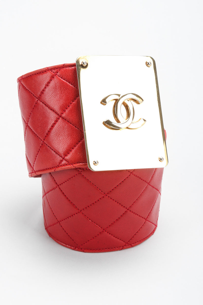 Chanel Vintage Gold Hammered CC Logo Flower Shamrock Cambon Large