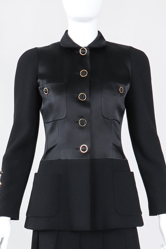 Vintage Chanel Contrast Jacket & Pleated Skirt Set – Recess