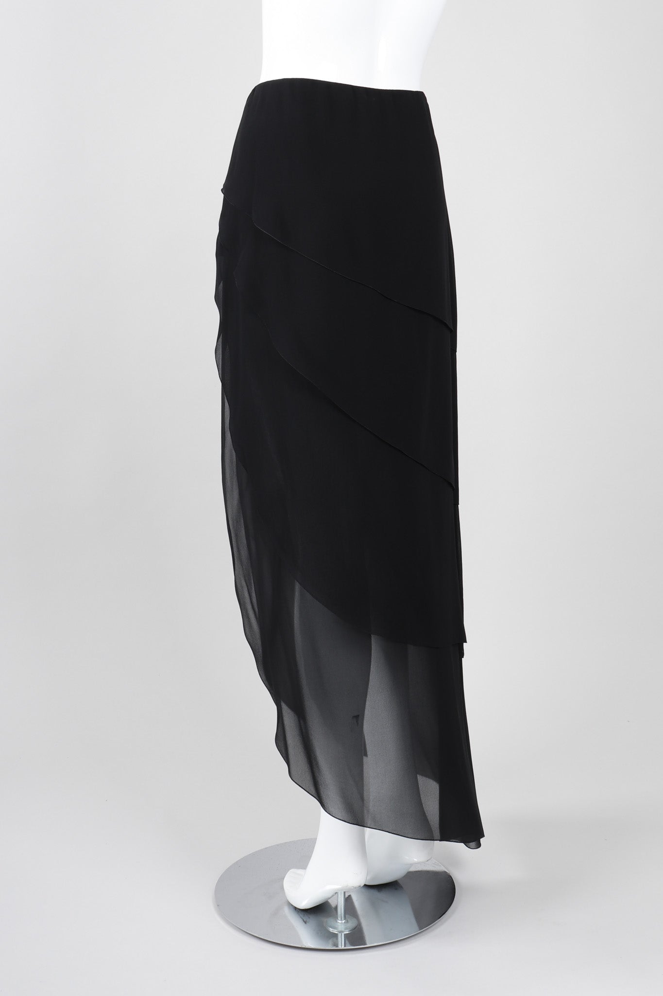 Recess Los Angeles Vintage Chanel Asymmetrical Tiered Chiffon Skirt