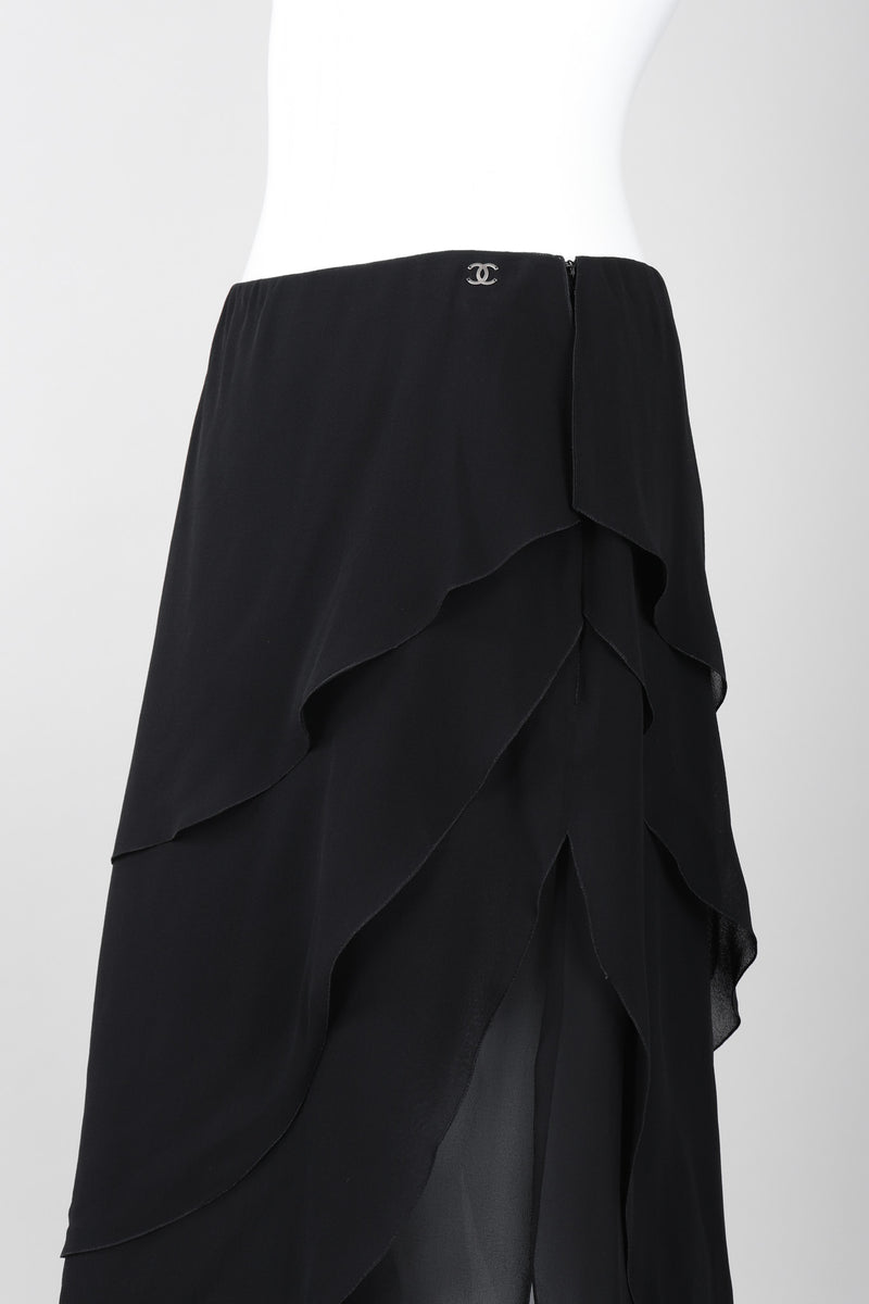 Recess Los Angeles Vintage Chanel Asymmetrical Tiered Chiffon Skirt