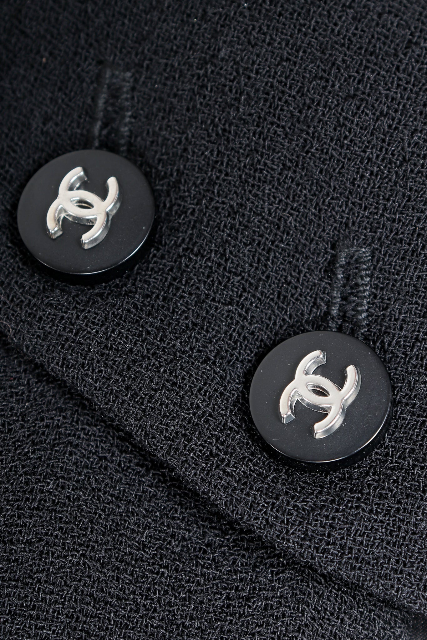 Vintage Chanel CC logo buttons on black