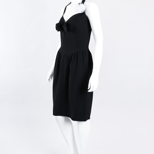 Vintage Chanel Numbered Haute Couture Halter Corset Camellia Cocktail Dress  – Recess
