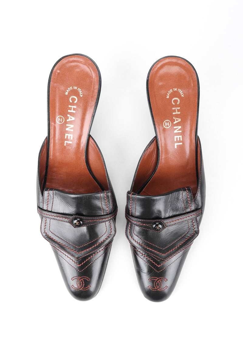 Vintage Chanel Topstitched Loafer Mules – Recess