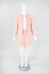 Recess Los Angeles Vintage 90s Chanel Pastel Pink Sparkle Tweed Jacket & Skirt Suit Set