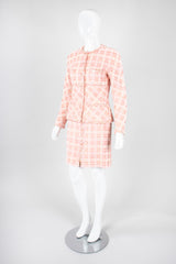 Recess Los Angeles Vintage 90s Chanel Pastel Pink Sparkle Tweed Jacket & Skirt Suit Set