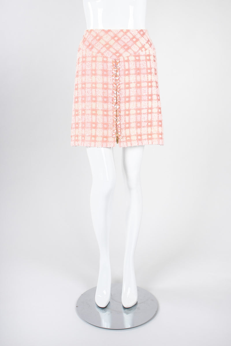 Chanel Pink and White Houndstooth Jacket and One Chanel Skirt Suit