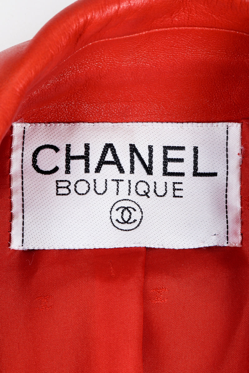 Vintage Chanel label on red lining
