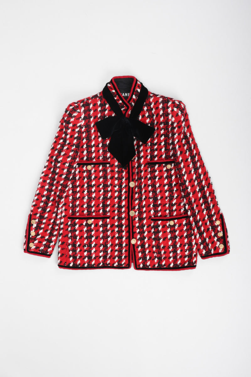 Recess Los Angeles Vintage Chanel Numbered Haute Couture Houndstooth Pussy Bow Jacket