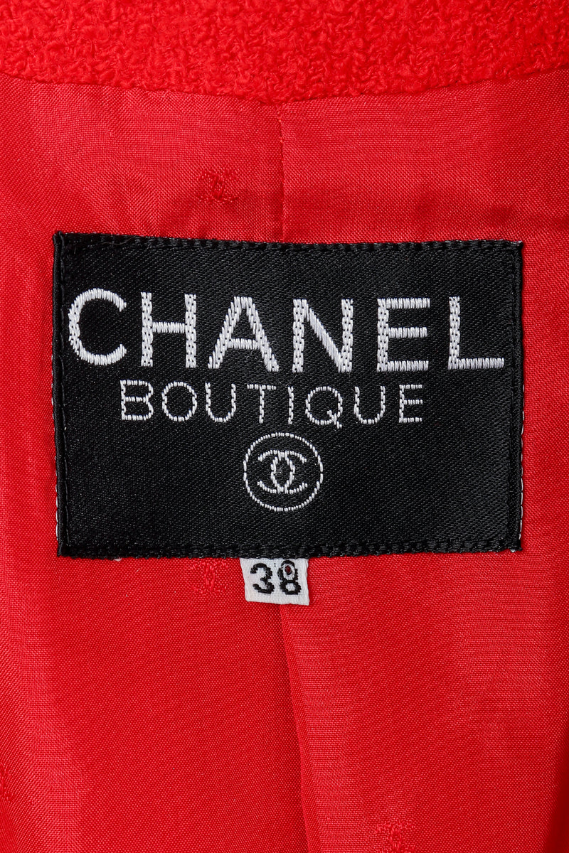 Recess Vintage Chanel Label on Red Fabric