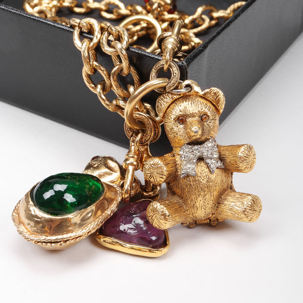 Teddy bear charm necklace best sale