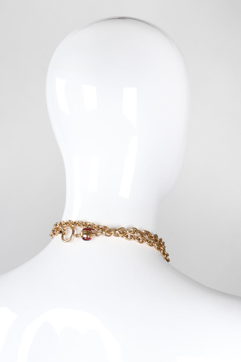 Recess Los Angeles Vintage Chanel Gripoix Teddy Bear Locket Snuff Charm Necklace