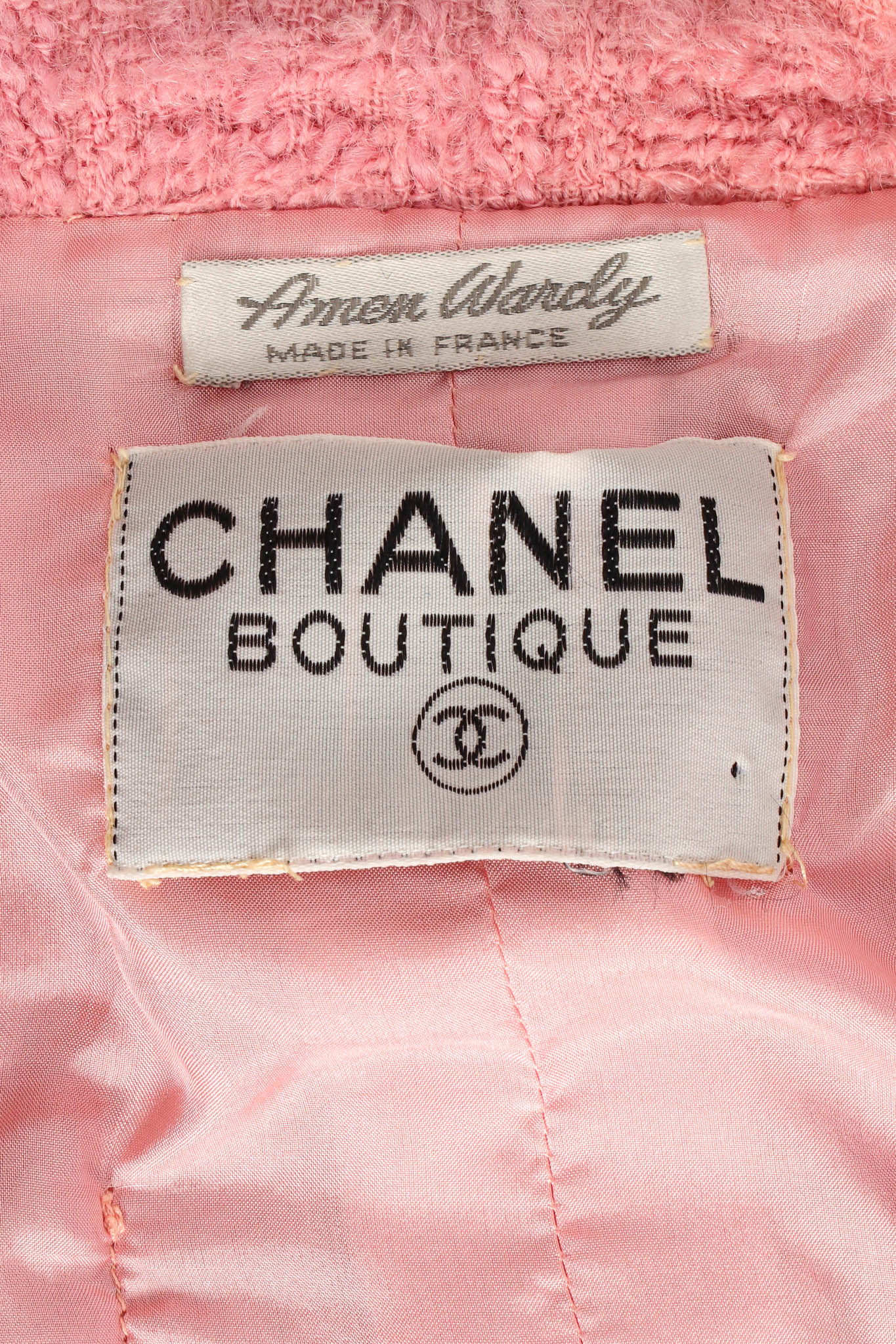 Vintage Chanel Boucle Jacket & Skirt Set Label at Recess LA