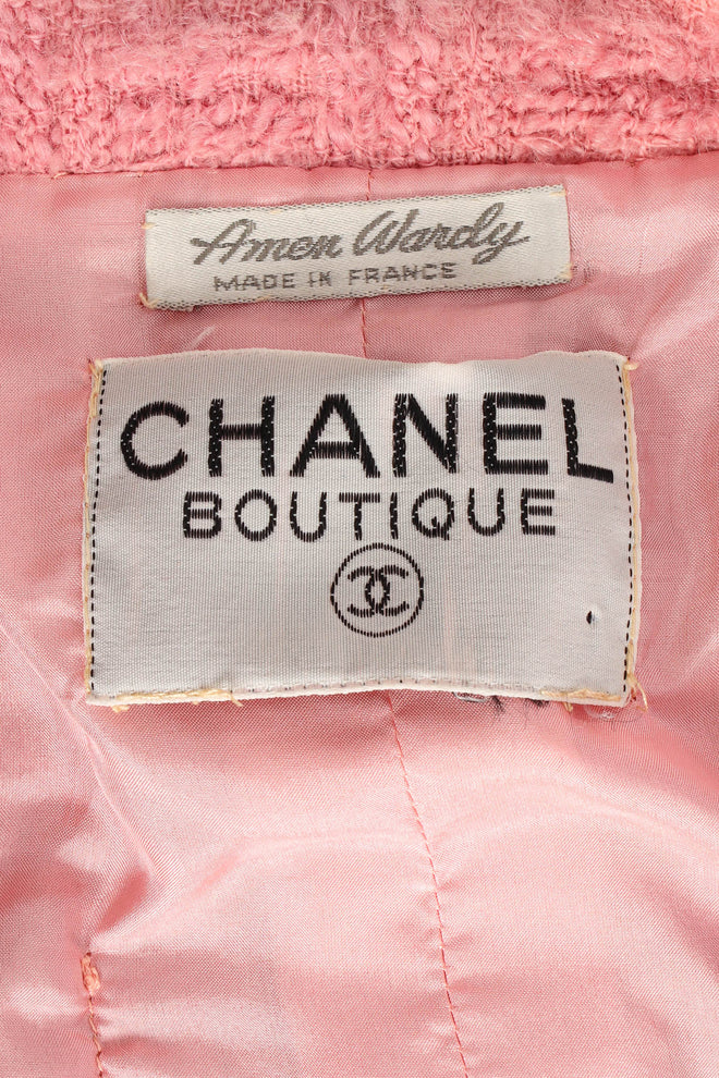 Vintage Chanel Boucle Jacket & Skirt Set Label at Recess LA