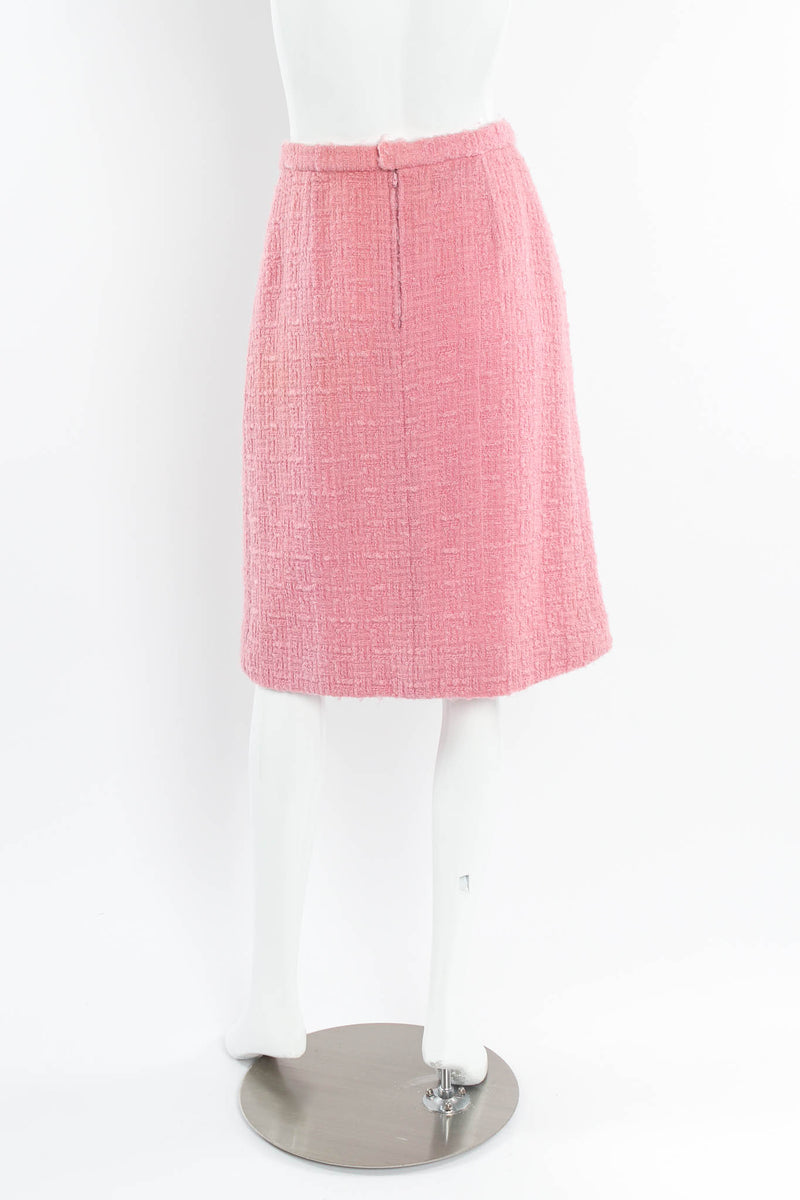 Vintage Chanel Boucle Jacket & Skirt Set on Mannequin Skirt Back at Recess LA