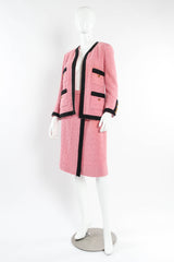 Vintage Chanel Boucle Jacket & Skirt Set on Mannequin Angle at Recess LA