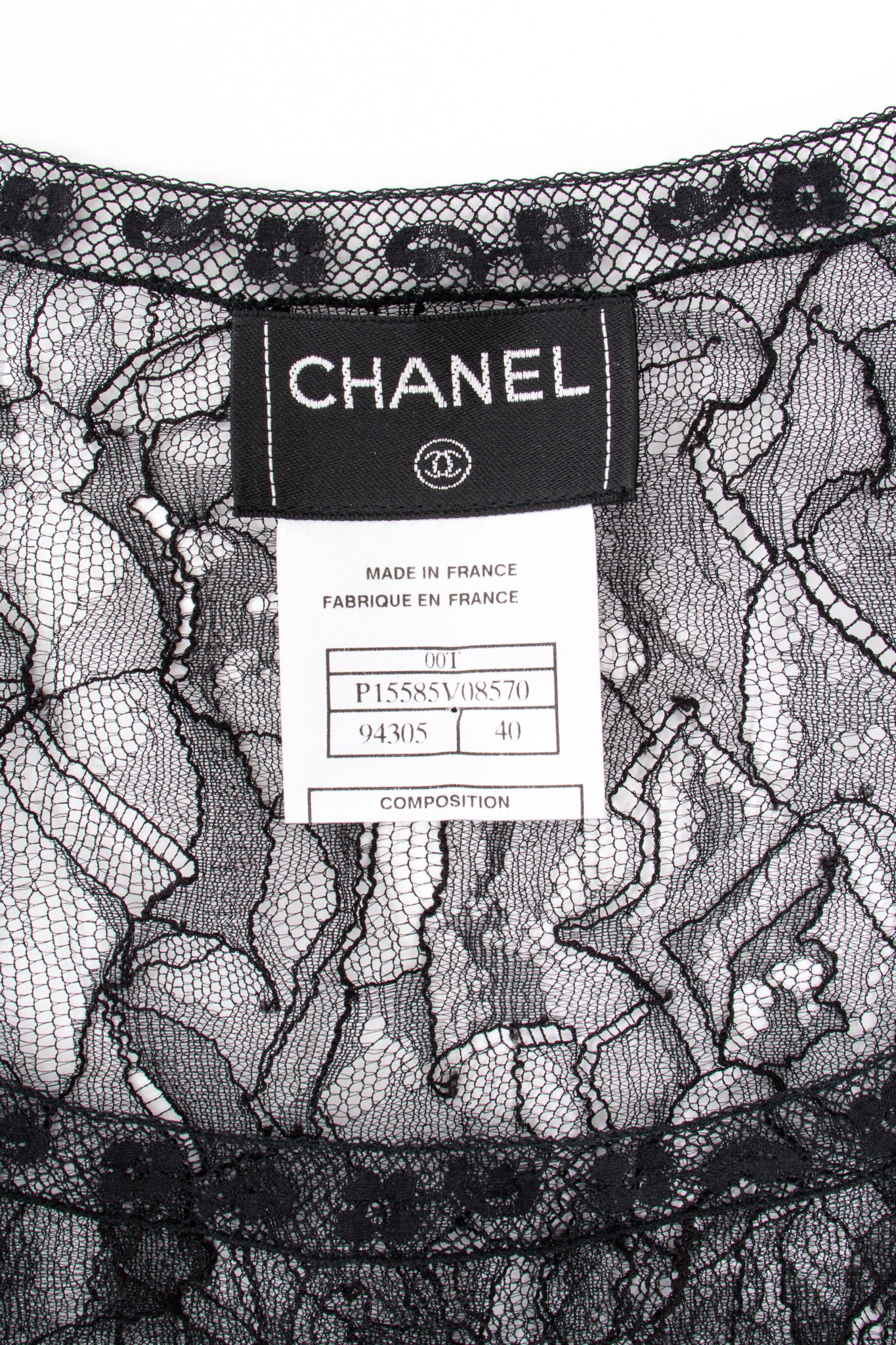 Vintage Chanel 2000T Chantilly Lace Boxy Tank label at Recess Los Angeles