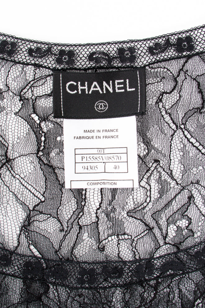 Vintage Chanel 2000T Chantilly Lace Boxy Tank label at Recess Los Angeles
