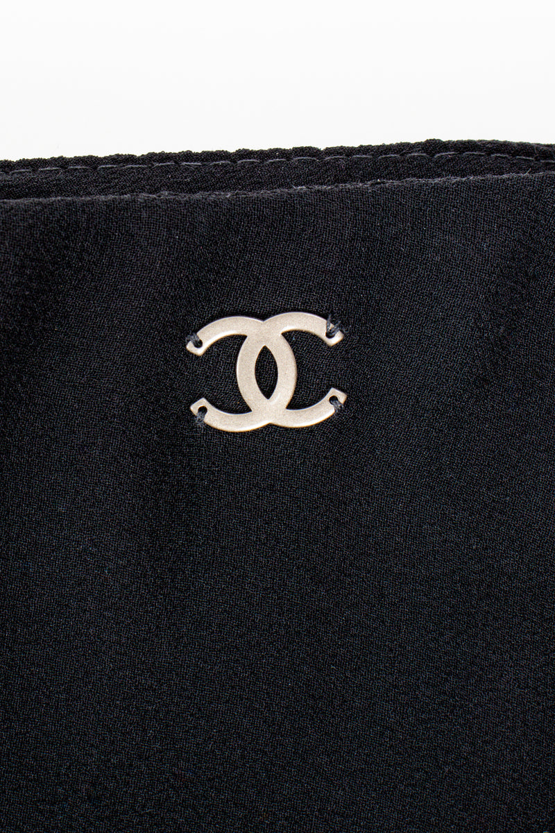 Vintage Chanel Chiffon Tiered Flounce Skirt CC logo at Recess Los Angeles