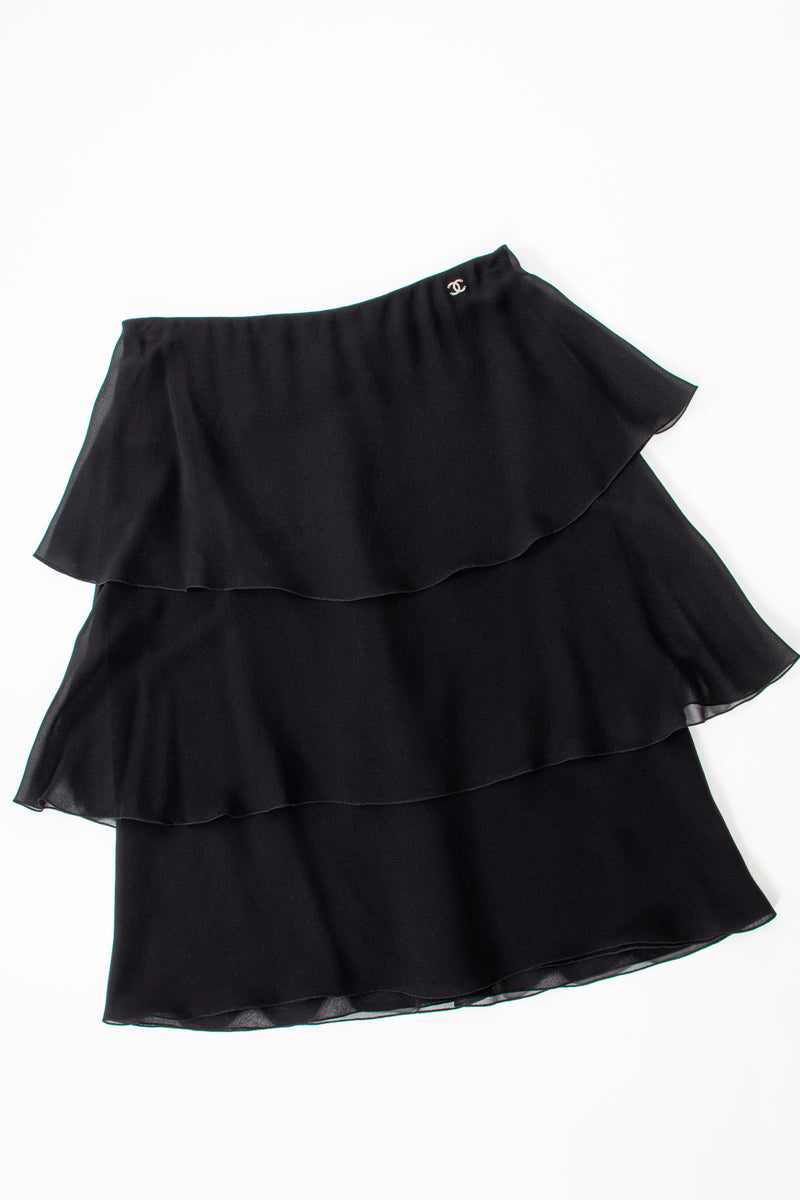 Vintage Chanel Chiffon Tiered Flounce Skirt flat at Recess Los Angeles