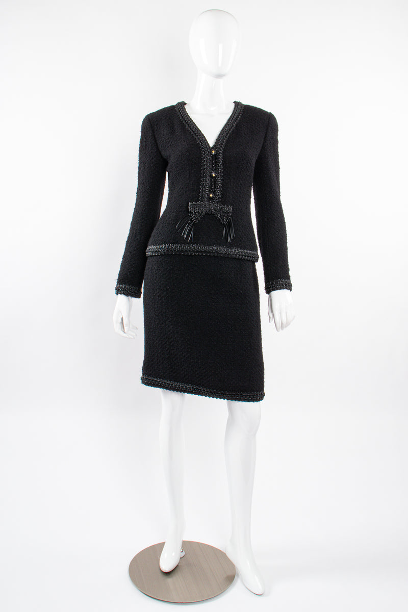 Vintage Chanel SS 1994 Runway Bouclé Tweed Vent Jacket & Skirt
