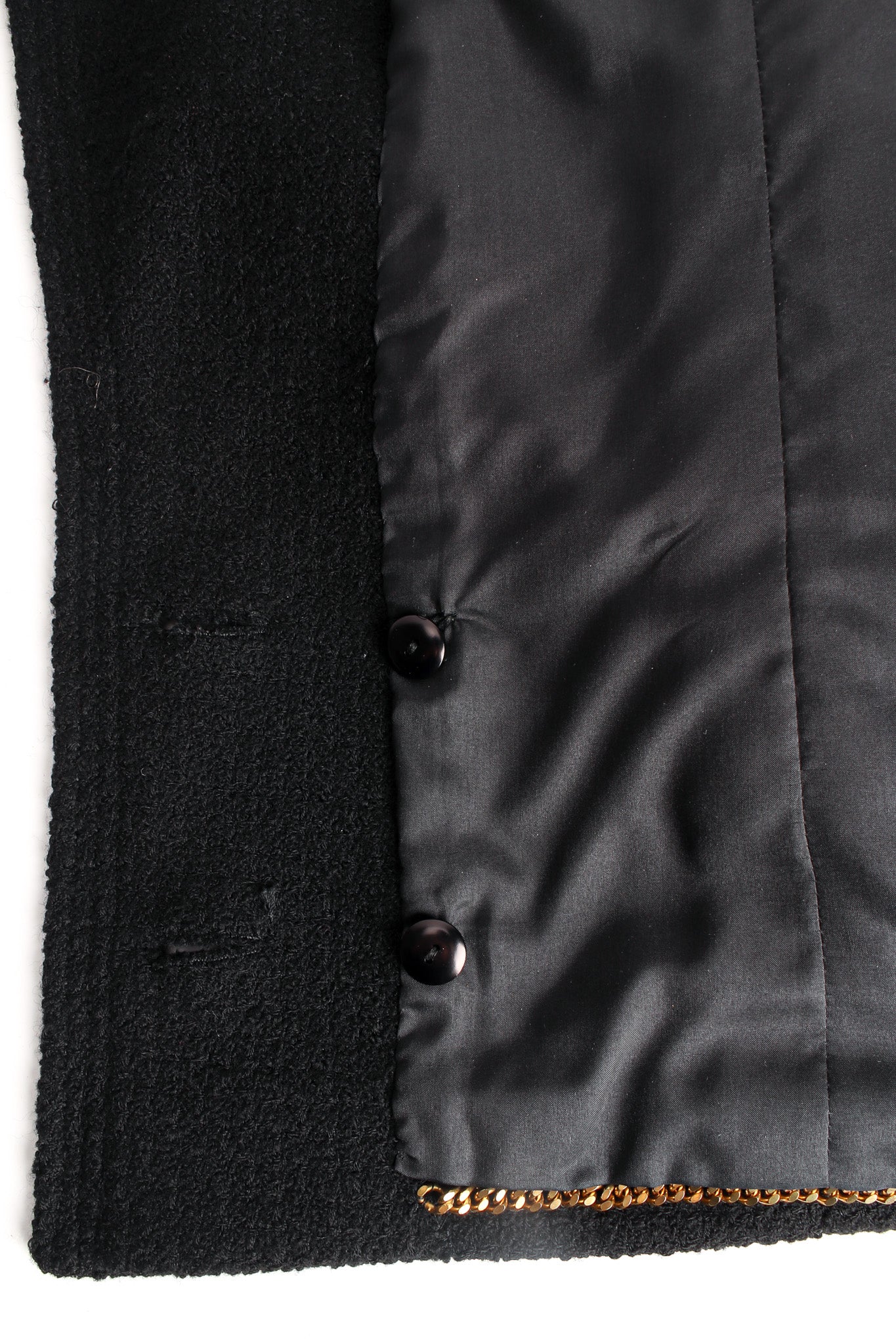 Vintage Chanel Boucle Jacket & Skirt Wool Set spare buttons/chain hem @ Recess LA