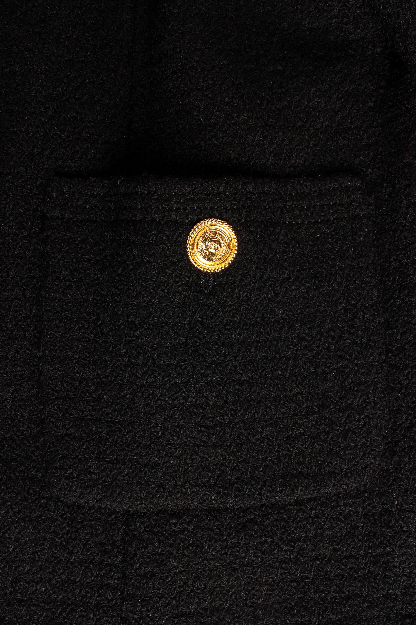 Vintage Chanel Boucle Jacket & Skirt Wool Set pocket/button close @ Recess LA