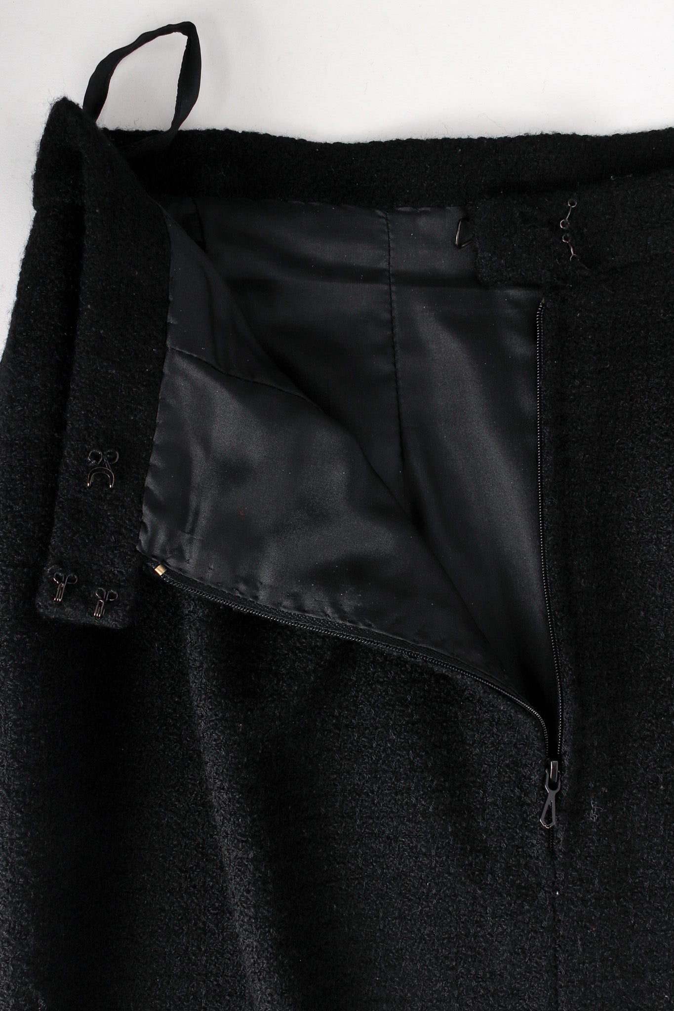 Vintage Chanel Boucle Jacket & Skirt Wool Set opened skirt @ Recess LA